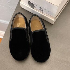 Black velvet smoking slip on loafers